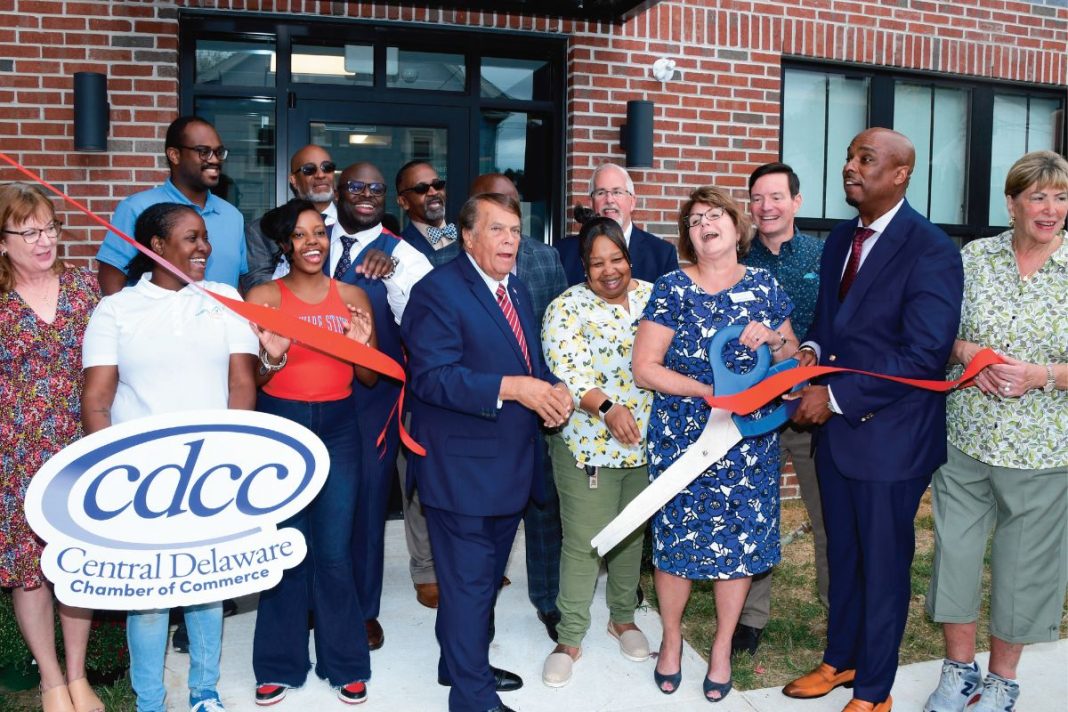 Delaware State University and Dover leaders cut the ribbon on the CURE Building at West Division and North New streets in September.